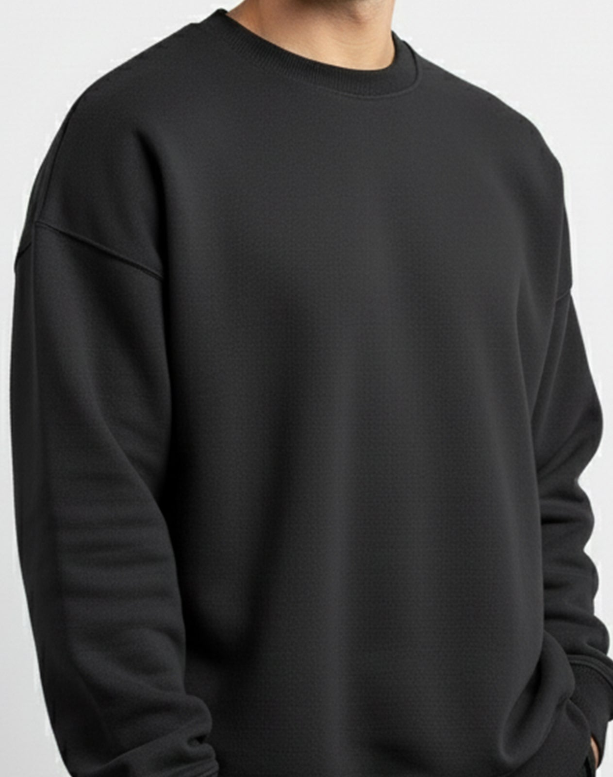 Solid Black Unisex Sweatshirt