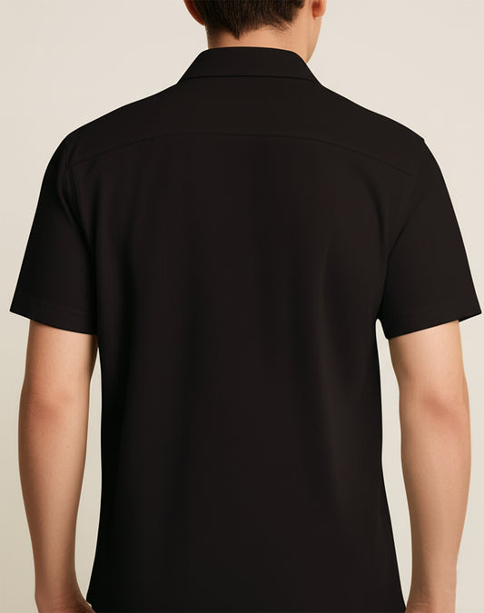 Solid Black Box Fit Shirt