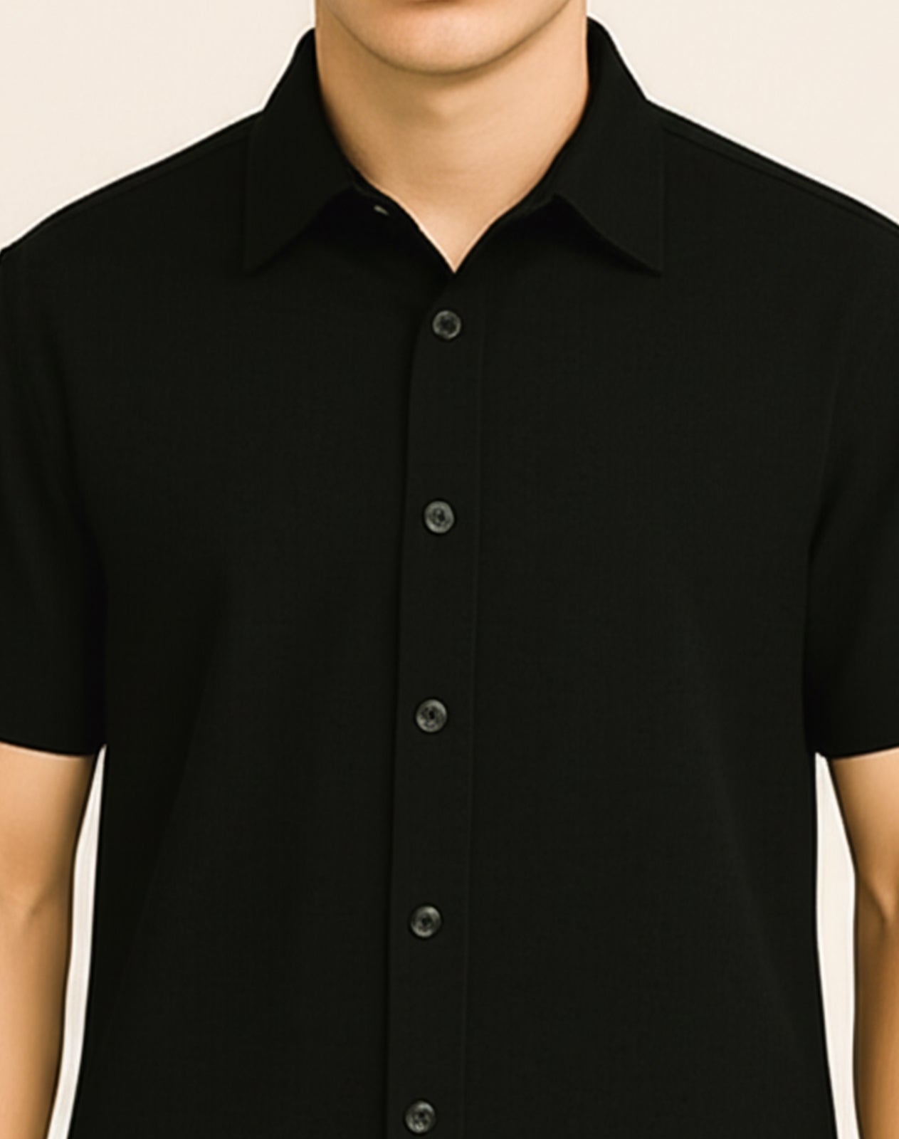 Solid Black Box Fit Shirt