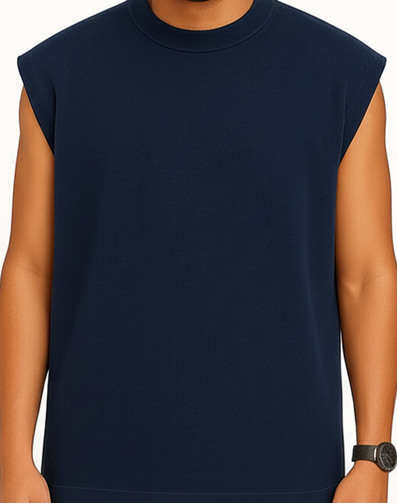 Solid Pearl Blue Oversize Tank Top