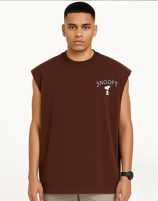 Snoopy Brown Oversize Tank Top