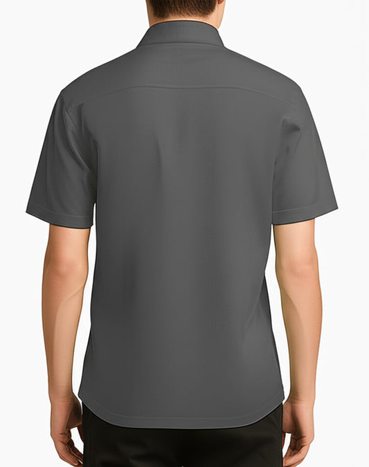 Solid Grey Box Fit Shirt
