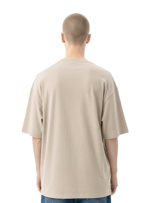 Head Banger Beige Oversize T-Shirt