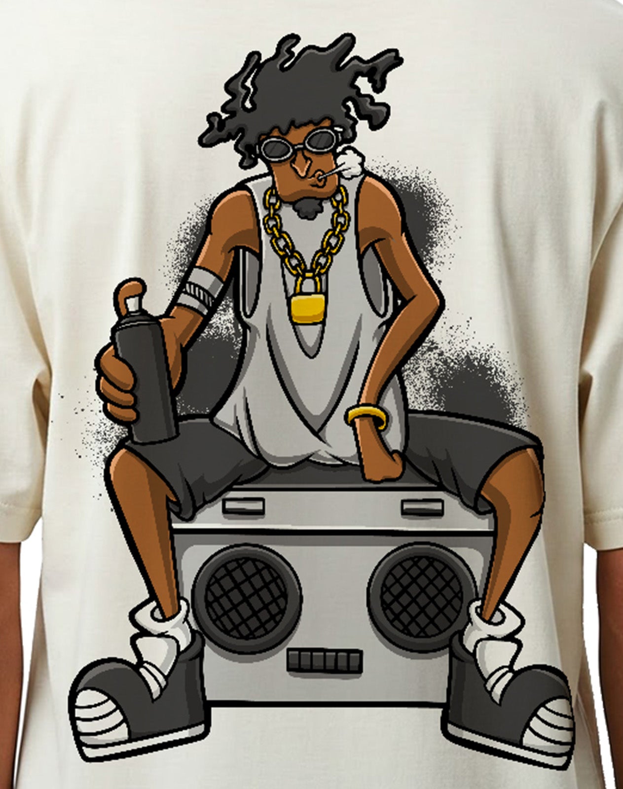 Hiphop Guy - Off White Oversize T-shirt