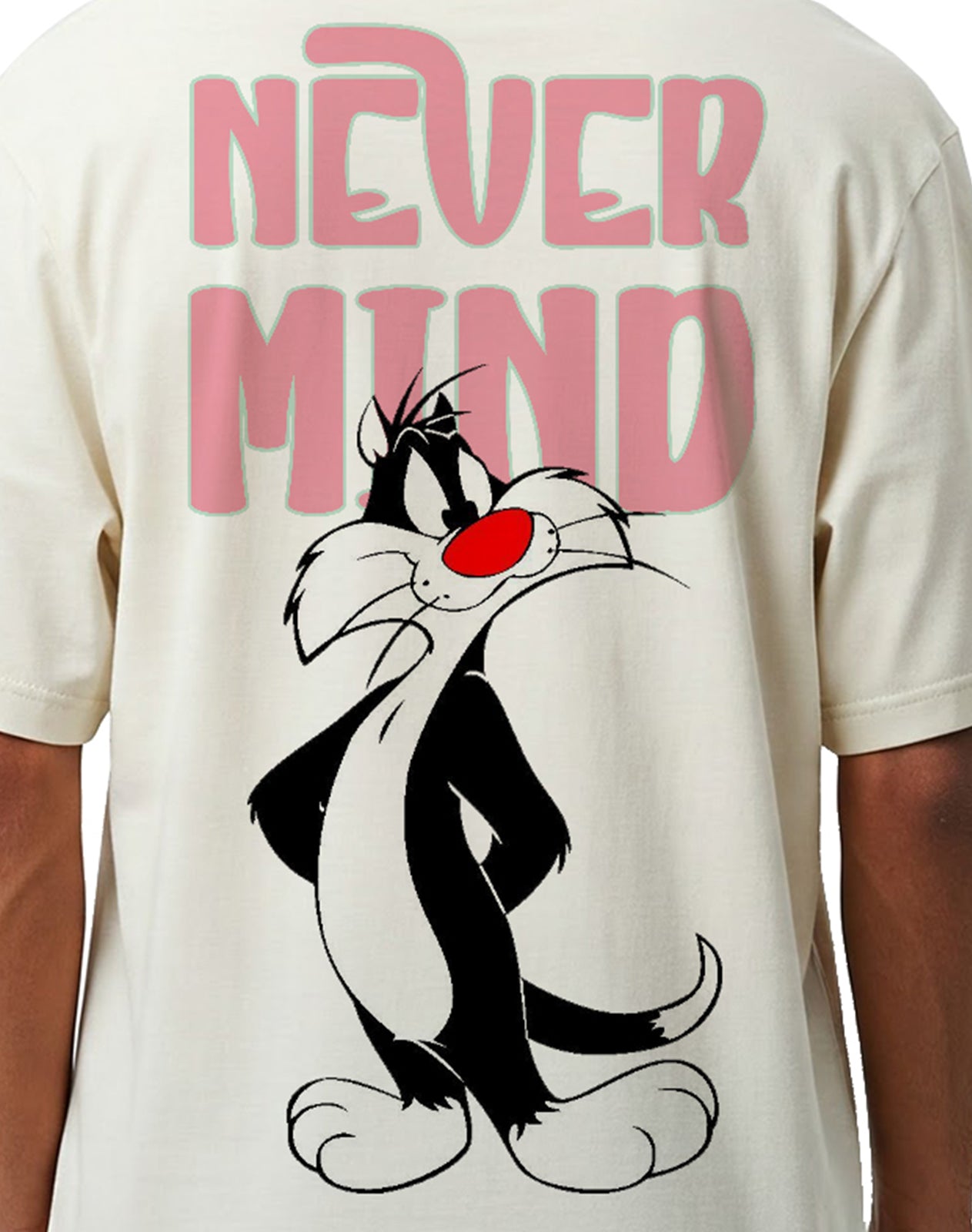 Never Mind - Off White Oversize T-shirt
