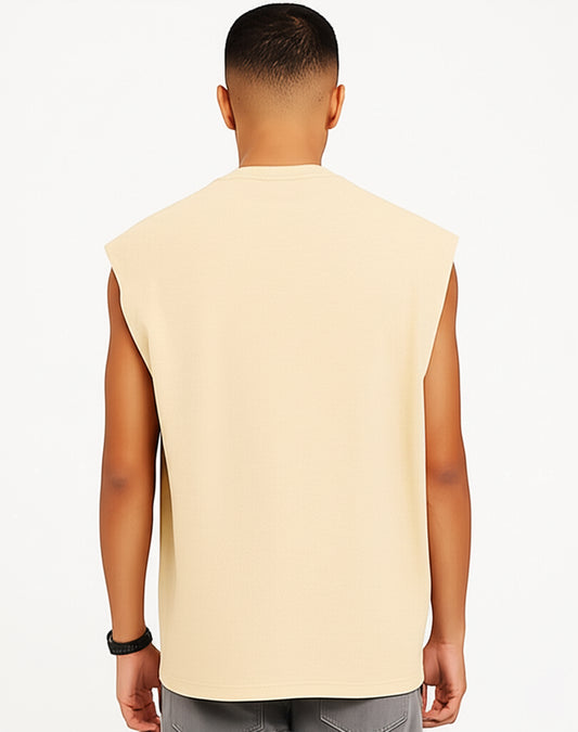 Solid Off White Oversize Tank Top