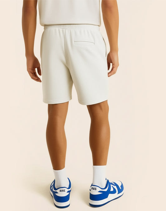 Solid Off-White Shorts