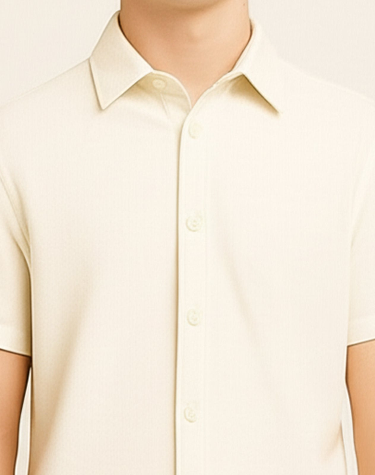 Solid Off-White Box Fit Shirt