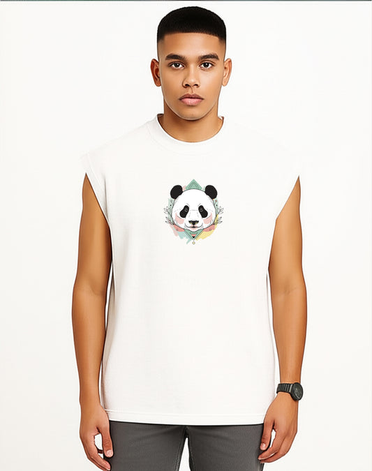 Panda White Oversize Tank Top