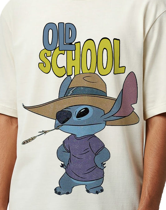 Old School - Off White Oversize T-shirt