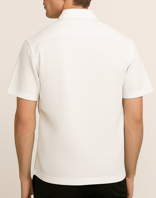 Solid White Box Fit Shirt