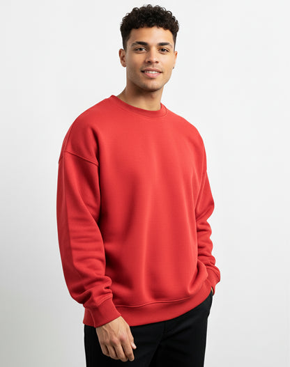 Solid Red Unisex Sweatshirt