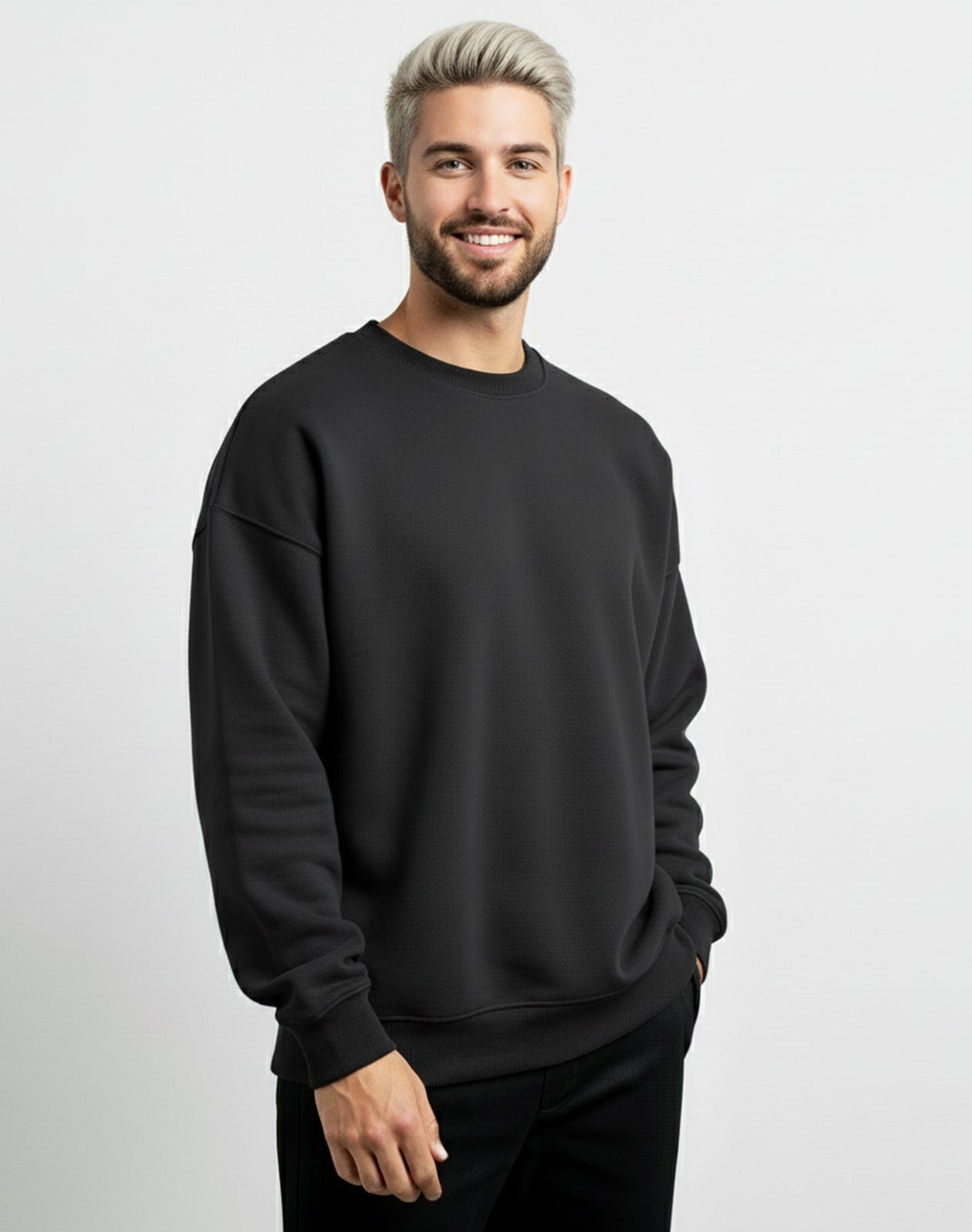 Solid Black Unisex Sweatshirt