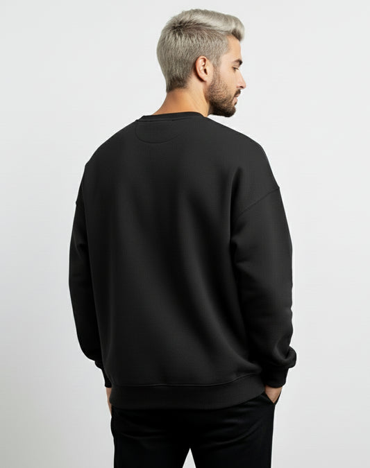 Solid Black Unisex Sweatshirt