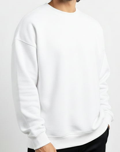 Solid White Unisex Sweatshirt
