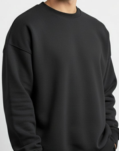 Solid Black Unisex Sweatshirt