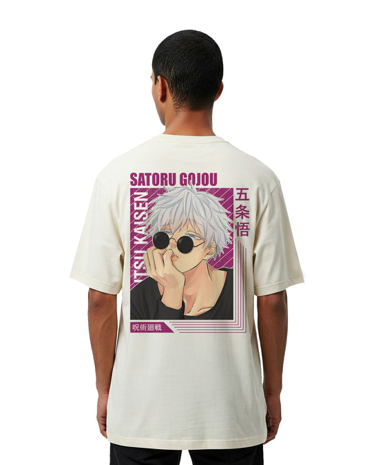 Satoru Gojo - Off White Oversize T-shirt