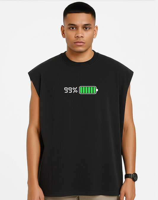 Battery Black Oversize Tank Top