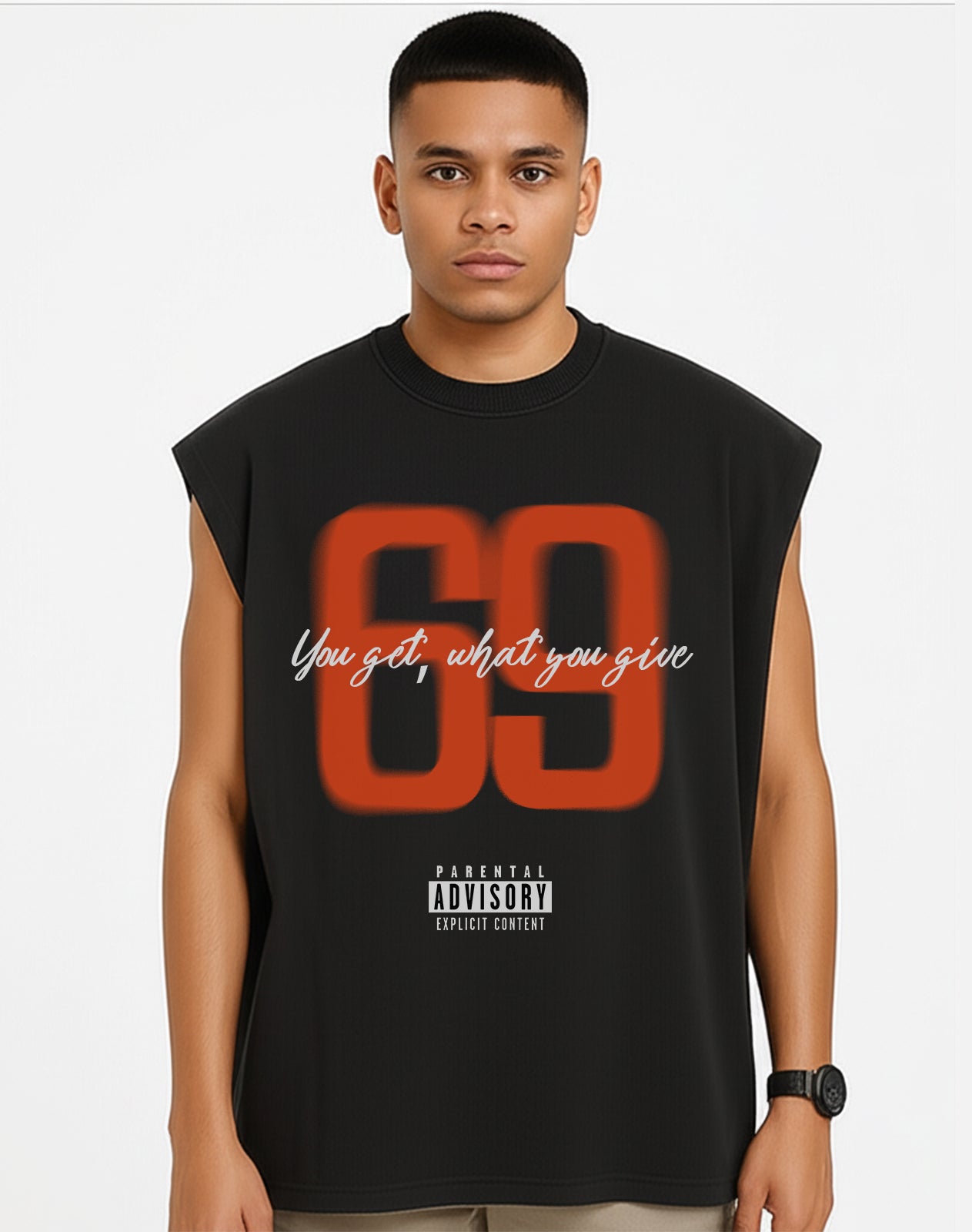 69 Black Oversize Tank Top