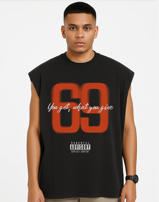69 Black Oversize Tank Top