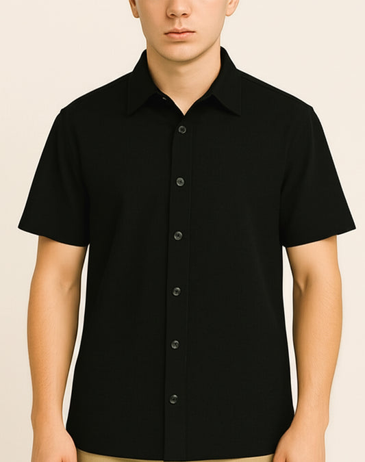 Solid Black Box Fit Shirt