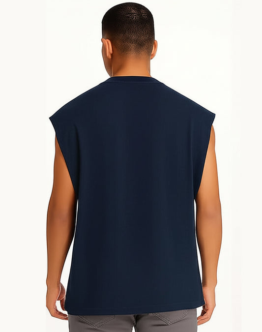 Solid Pearl Blue Oversize Tank Top