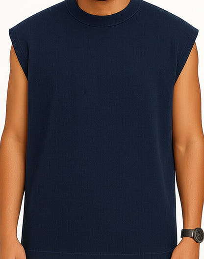 Solid Pearl Blue Oversize Tank Top