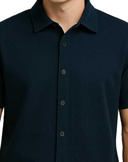 Solid Pearl Blue Box Fit Shirt