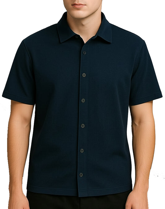 Solid Pearl Blue Box Fit Shirt