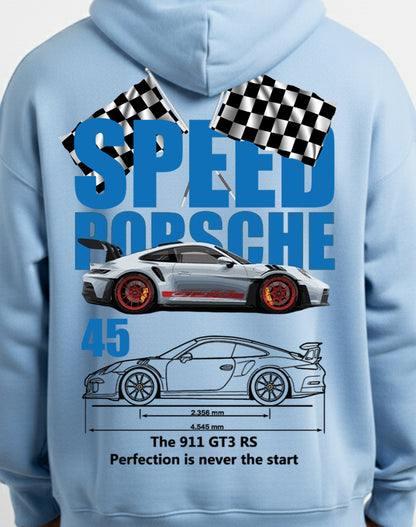 Car Speed Sky Blue Hoodie