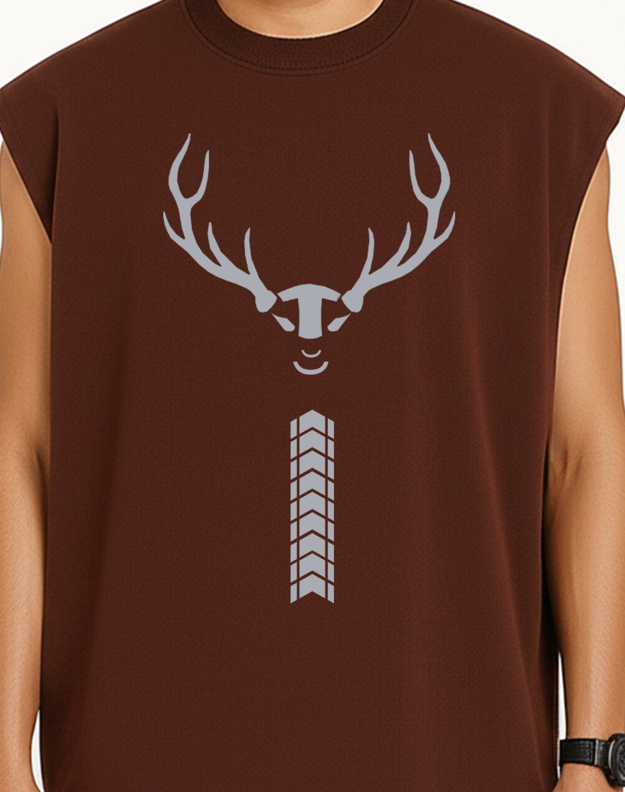 Deer Brown Oversize Tank Top