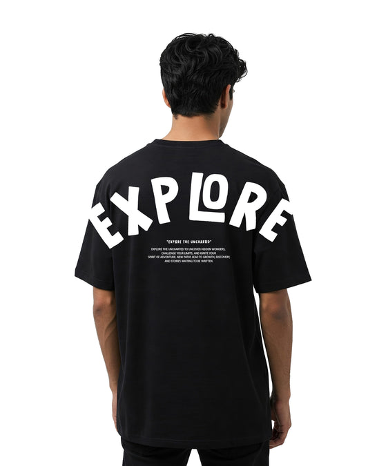 Explore Black Oversize T-shirt