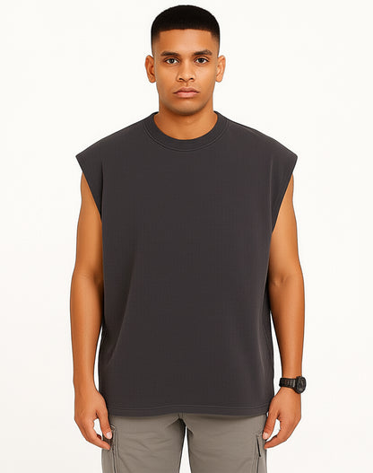 Solid Grey Oversize Tank Top