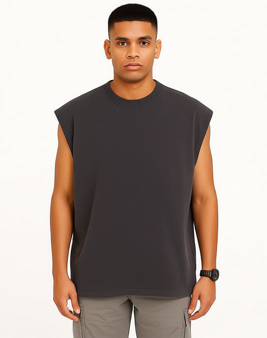 Solid Grey Oversize Tank Top