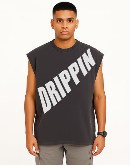 Drippin Grey Oversize Tank Top