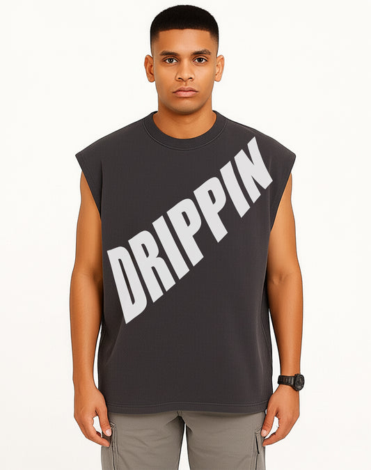 Drippin Grey Oversize Tank Top