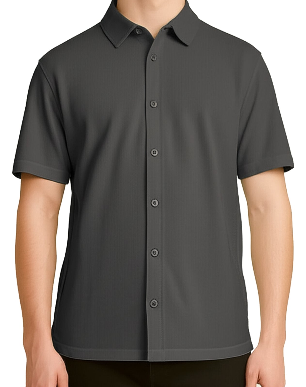 Solid Grey Box Fit Shirt