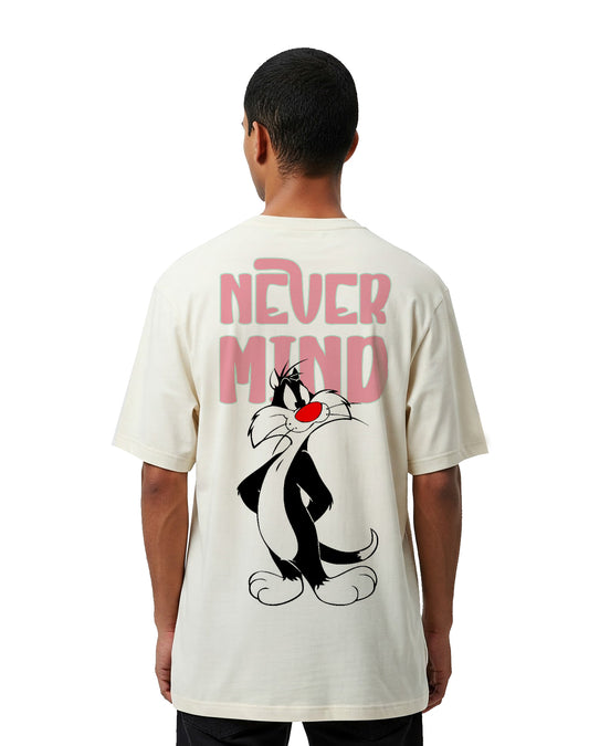 Never Mind - Off White Oversize T-shirt