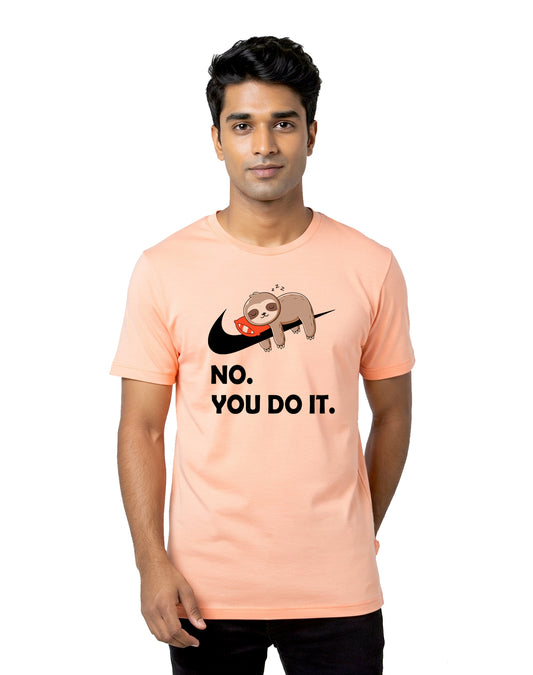 You Do It - Peach Regular Fit T-shirt