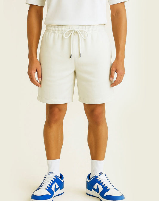 Solid Off-White Shorts