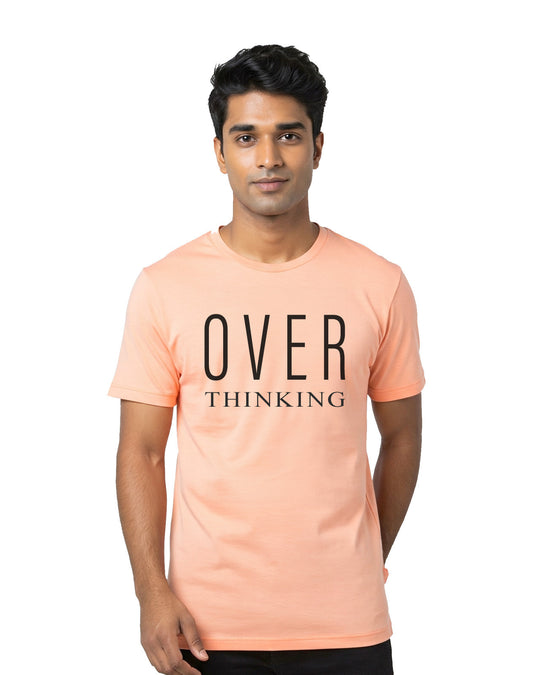 Overthinking - Peach Regular Fit T-shirt