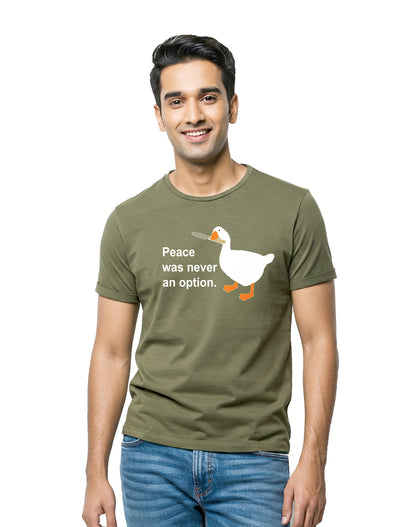 Peace Duck - Olive Regular Fit T-shirt