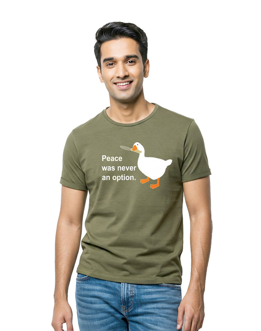 Peace Duck - Olive Regular Fit T-shirt