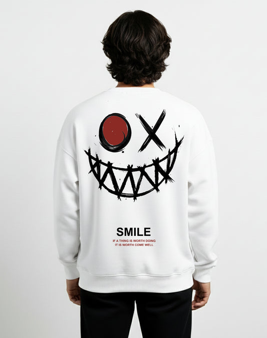 Smile White Sweatshirt