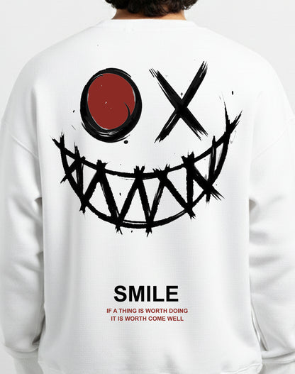 Smile White Sweatshirt
