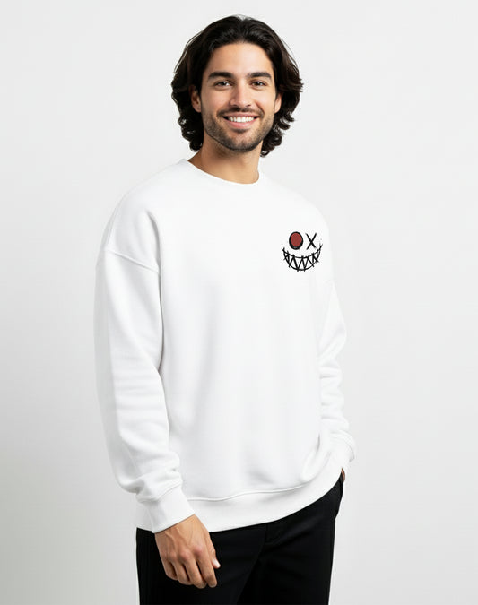 Smile White Sweatshirt