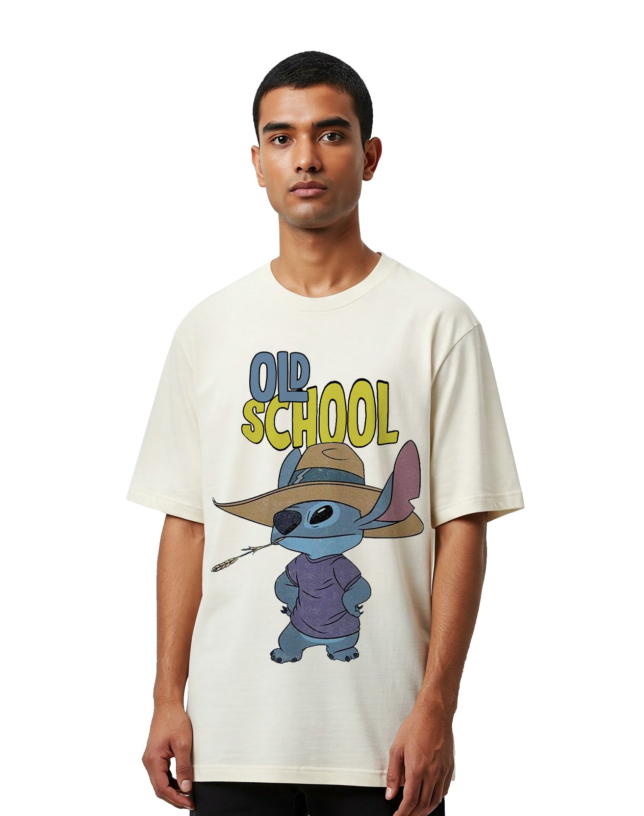 Old School - Off White Oversize T-shirt
