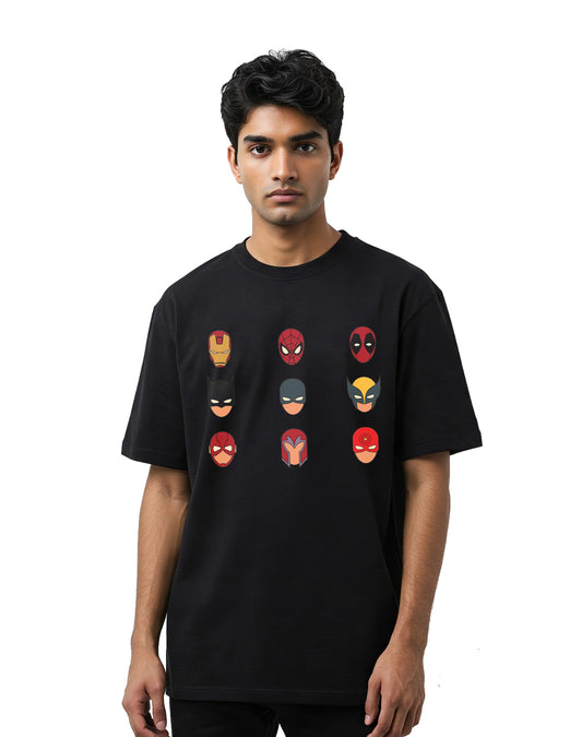 Superheroes - Black Oversize T-shirt