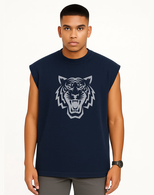 Tiger Pearl Blue Oversize Tank Top