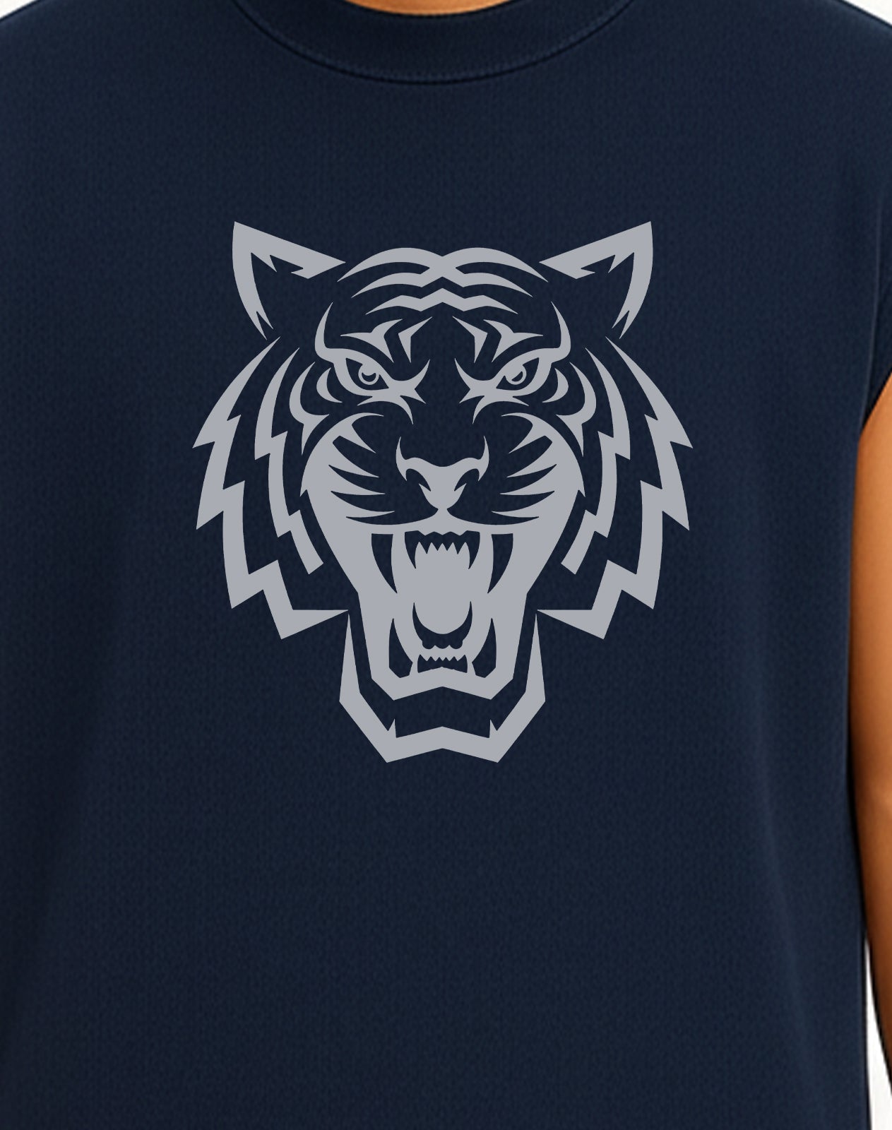 Tiger Pearl Blue Oversize Tank Top